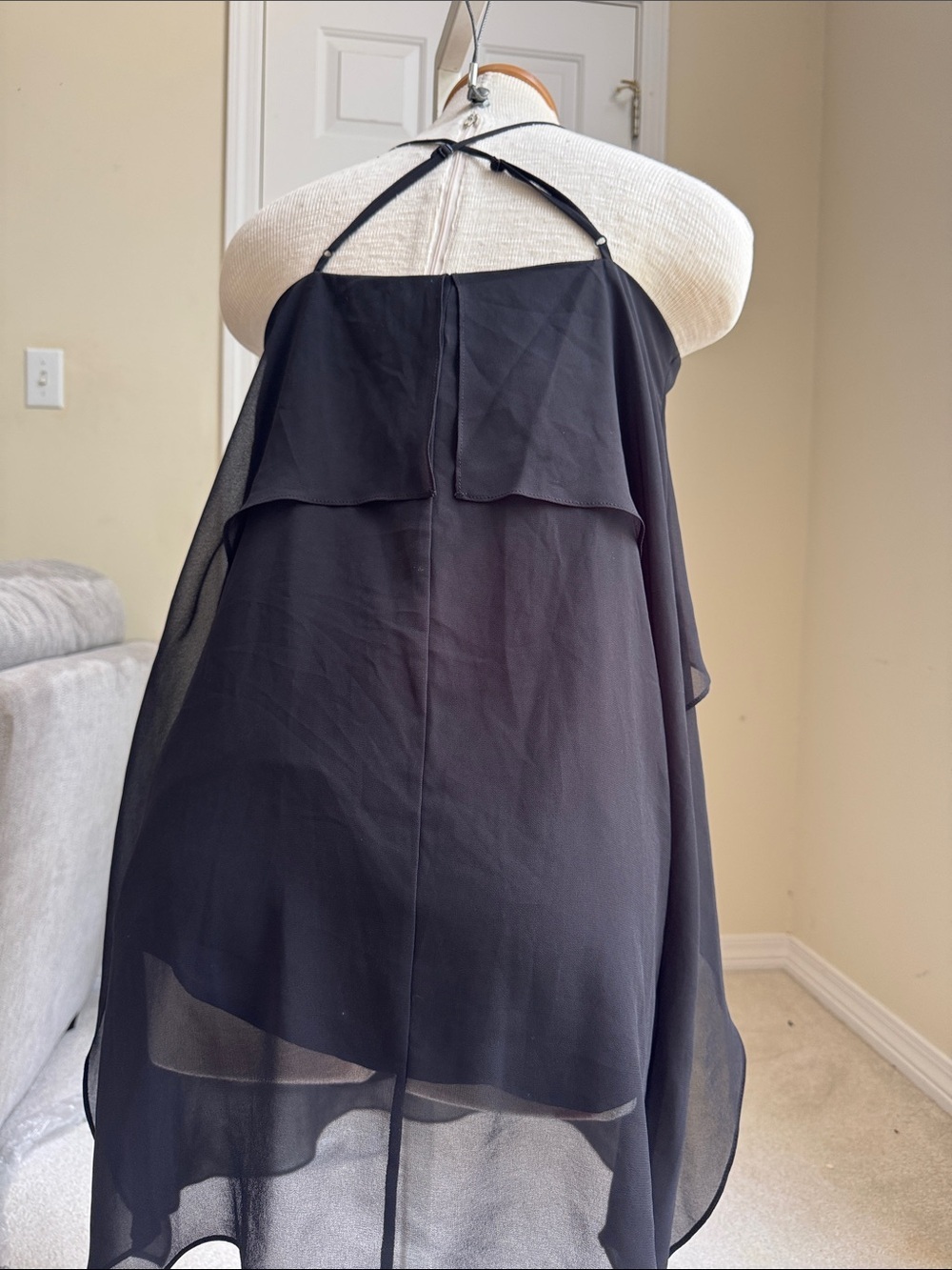 BCBGeneration Black Ruffled Halter Camisole - Picture 4 of 7
